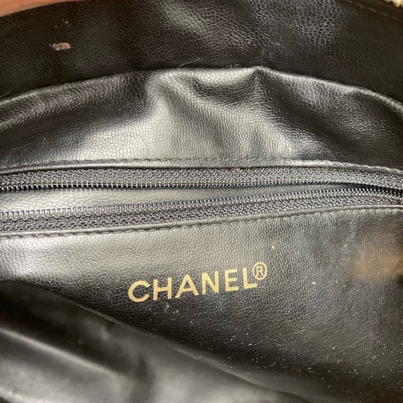 Chanel chevron vintage handbag deep navy blue - Picture 5 of 8